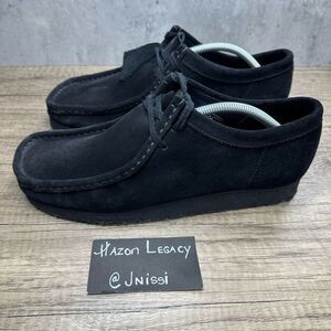 Clarks~Men’s~Wallabee Black Suede Leather Upper Lace Chukka Boots~Size 11.5